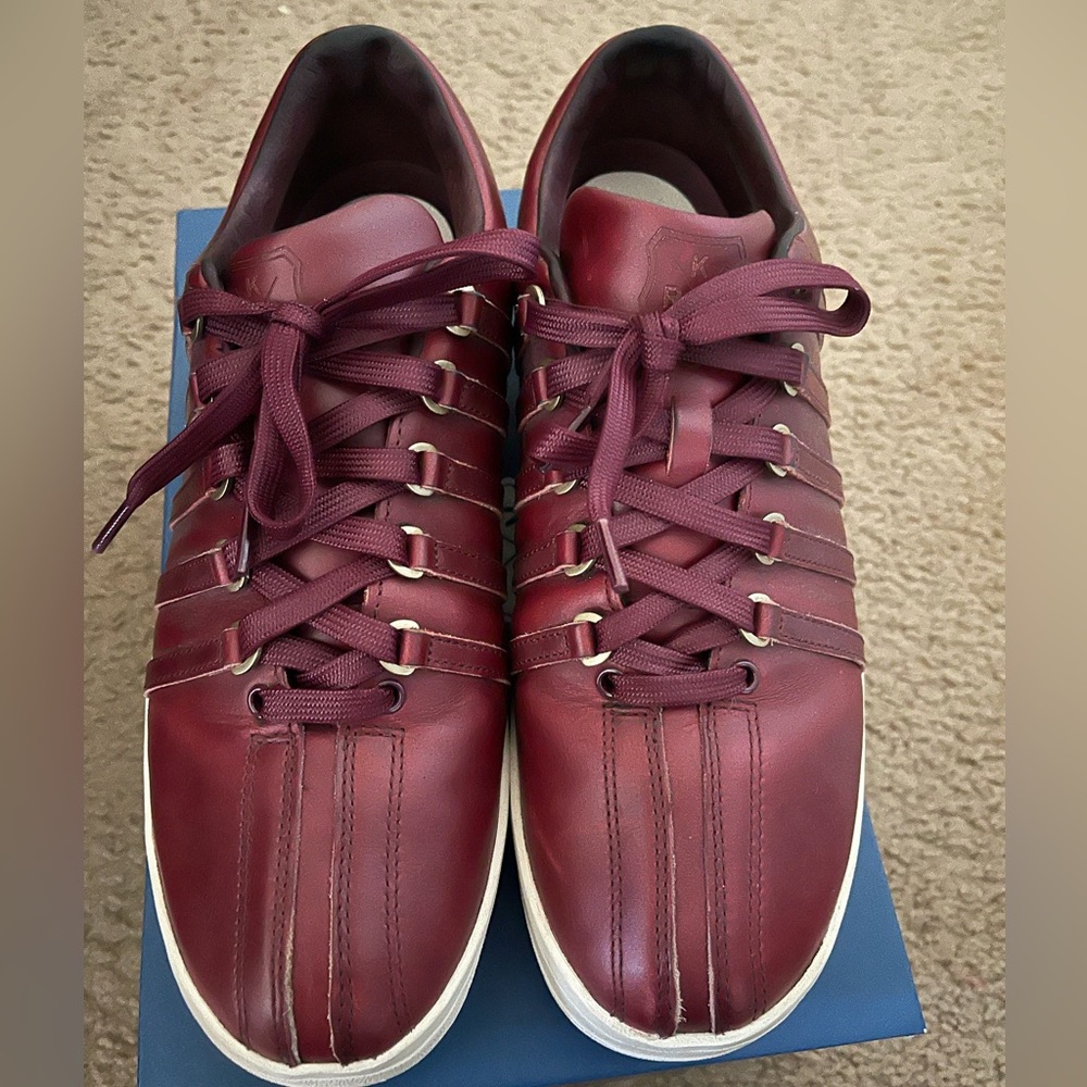 Mens KSwiss Classic 88 Horween. Blood red/sandstone. Sz 10.5. Lightly used.